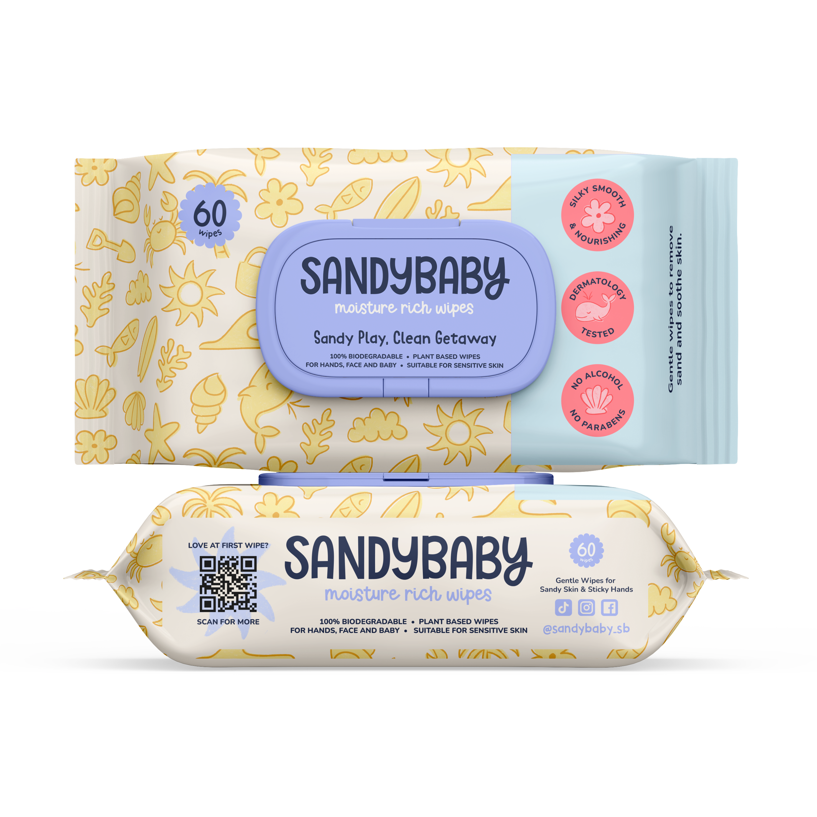 Sandy Baby - Moisture-Rich Wipes - 60pk